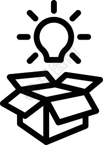 想法技术插图创造力思维盒子发明创新尖端标签灯泡背景图片