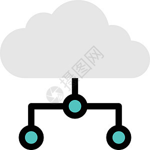 云媒体创造力插图社交服务器社会数据计算云计算网络图片