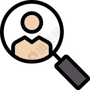 搜索团体资源候选人网站员工就业放大镜插图用户卡片背景图片