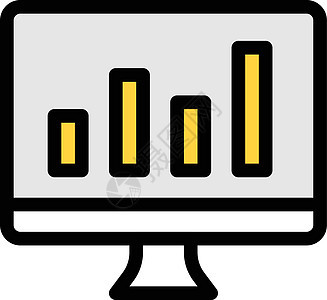 报告监视器生长灰色图表金融营销技术电脑插图桌面图片