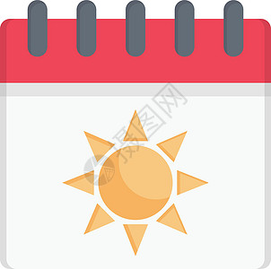 夏季夏天日历阳光插图议程天气气候时间预报网络商业图片