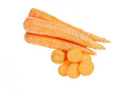 白色背景上孤立的新鲜胡萝卜蔬菜营养食物收成节食饮食植物烹饪沙拉感恩图片