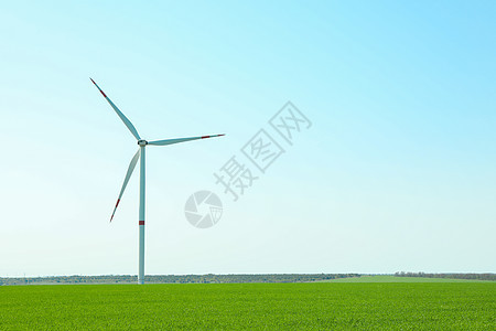 绿色草地的风力涡轮机 文字空间 美丽的春绿电气滚动场地生态创新发电机活力农场涡轮力量图片