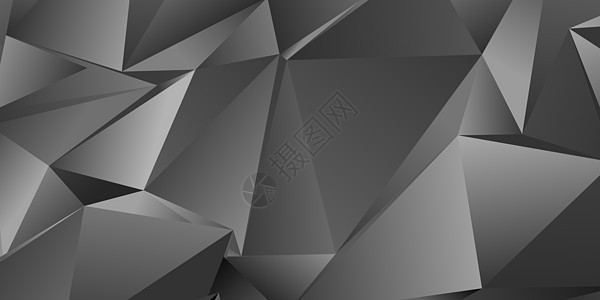 抽象的灰色三角形背景低聚模式折纸多边形水晶3d奢华墙纸阴影渲染插图艺术背景图片