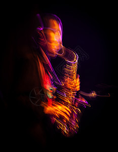 萨克斯声播放器在舞台上表演展示萨克斯音乐家演员音乐会萨克斯管艺术家线条喇叭萨克斯手图片