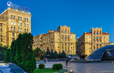 乌克兰基辅的历史性建设纪念碑建筑学旅游胡同酒店首都城市历史建筑正方形图片