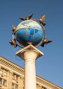 乌克兰基辅零千米标志城市建筑广场纪念碑胡同地球首都晴天名胜正方形图片
