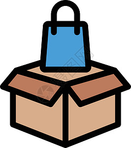 框框中贮存运输开箱送货白色纸盒包装网络单线购物图片
