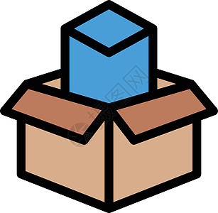 框框中纸板命令运输等距方框小包开箱插图邮政图标图片