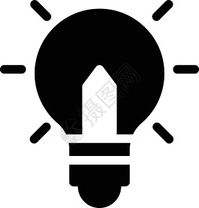 创造性活力商业铅笔插图技术灯泡标识力量创新解决方案背景图片