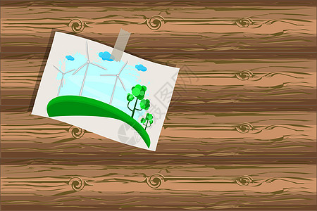 生态与绿色能源概念与木制背景图像图片