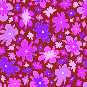 带有微型花的时尚面料图案 夏季印花 时尚设计 随机散布的图案 优雅的时尚印花模板 适合时尚 纺织品 织物包装纸 赤土色上的粉红色图片