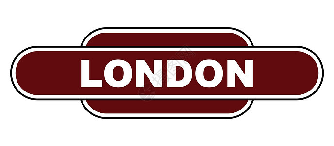 伦敦老旧时装站名号标志平台插图盘子铁路蒸汽车站绘画艺术品牌匾艺术背景图片