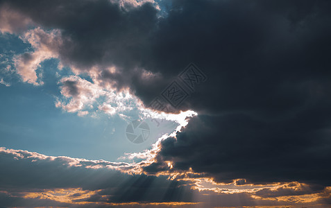 云云雨天空日出天气气氛白色日落阳光背景风暴蓝色太阳图片