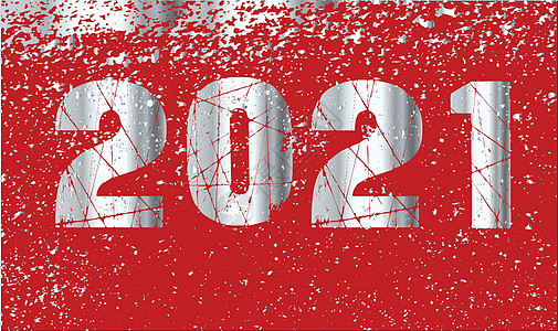 新年2021年 红与紫绘画插图下雪斑点艺术金属庆典艺术品背景图片