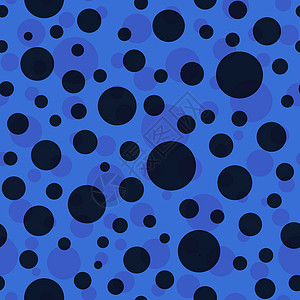 带有彩色球的抽象无缝图案 背景抽象重叠彩色圆点图案的说明 波尔卡圆点装饰品 适合邀请 海报 卡片 传单 横幅 纺织品 法布里黑色图片