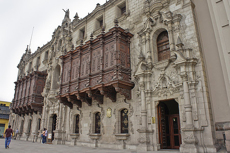 利马 旧城街景 秘鲁 南美洲拉丁历史假期旅游殖民地老房子首都中心殖民街道图片