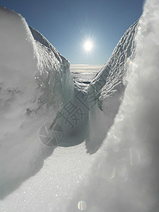 晴朗冬日的冰坡蓝色透明的冰纯蓝的天空长长的影子纯净的白雪覆盖的处女地蓝天墙纸季节环境阳光水晶天气场地生地晴天图片