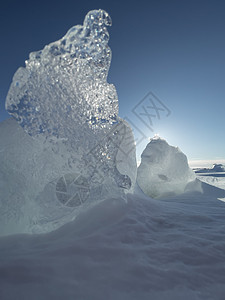 晴朗冬日的冰坡蓝色透明的冰纯蓝的天空长长的影子纯净的白雪覆盖的处女地天气水晶太阳季节蓝天爬坡阳光生地墙纸结晶图片