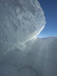 晴朗冬日的冰坡蓝色透明的冰纯蓝的天空长长的影子纯净的白雪覆盖的处女地墙纸结晶水晶脆皮晴天生地太阳阳光环境季节图片