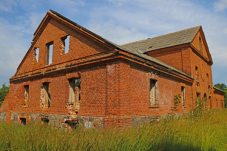 农村破旧的红砖建筑图片