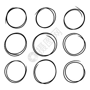 涂鸦圆素描 手绘圆形 矢量圆形框架图片
