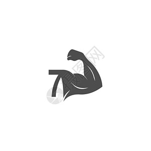 号标志图标与肌肉手臂设计 vecto运动员艺术商业插图二头肌运动字母身体重量力量图片