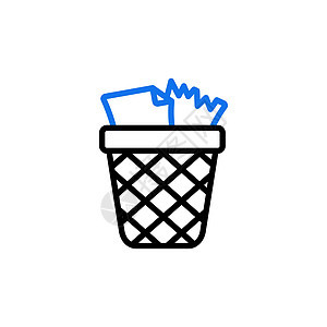 废纸篓大纲图标 工作区信号篮子生态环境垃圾回收垃圾箱按钮插图垃圾桶图片