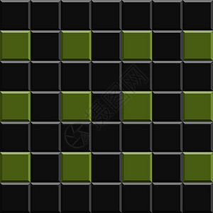 纯色墙纸上的黑色和绿色砖块图案 家居装饰和室内设计的概念计算机化马赛克纸艺色调绘画纺织品图像学壁纸折纸创造力背景图片