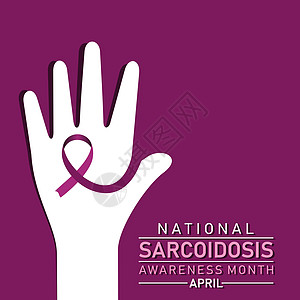 每年 4 月观察到的全国结节病宣传月的病媒说明颠簸紫色皮肤图片治疗诊断全世界丝带资源淋巴瘤图片