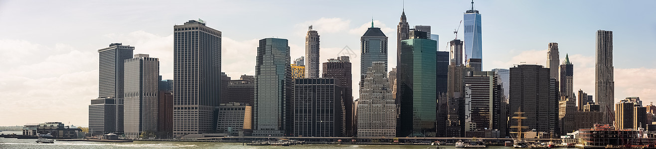 纽约市天线全景地标反射建筑学城市景观天空蓝色摩天大楼建筑办公室图片