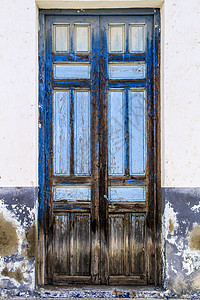 Elche的古老多彩和雄伟的外表窗户房子历史性传统建筑学石头公寓蓝色建筑粉饰图片