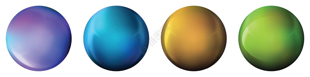 镶有玻璃彩球 在白色背景上突出显示的光滑逼真的 ball3D 抽象矢量插图 带阴影的大金属泡泡艺术球体圆圈行星纽扣地球反射彩虹反图片