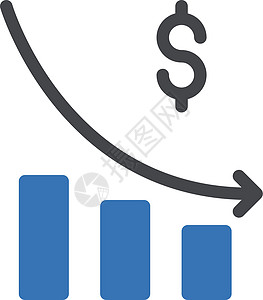 减少图数据插图投资销售商业衰退损失库存金融统计图片