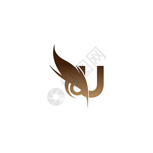 字母 U 标志图标结合猫头鹰眼睛图标设计 vecto图片