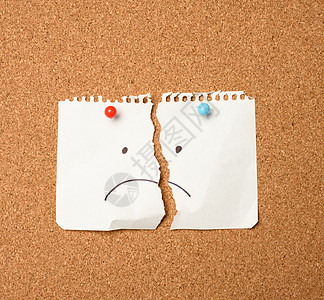 两张按钮素材用棕色板上的按钮 附加了悲伤情绪的纸页背景