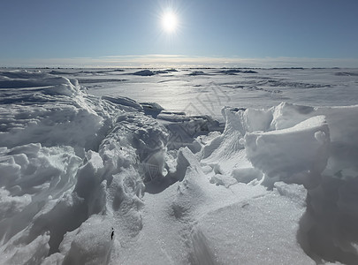晴朗冬日的冰坡蓝色透明的冰纯蓝的天空长长的影子纯净的白雪覆盖的处女地水晶蓝天环境场地脆皮太阳生地结晶季节天气图片