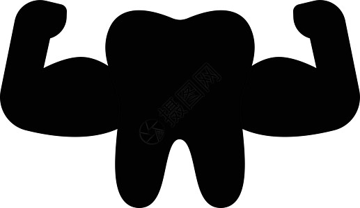 坚固的牙齿蓝色药品牙科医疗口服保健搪瓷插图微笑卫生图片