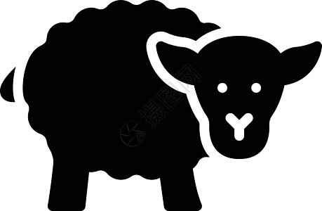 绵羊绘画农场黑色山羊网络乡村羊毛插图哺乳动物卡通片图片