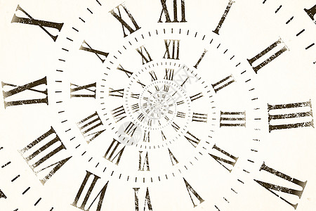 Droste 效果背景与无限时钟螺旋 与时间相关的概念的抽象设计黄金尖塔警报商业涡流困惑测量想像力环形小时图片