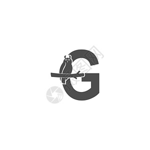 字母 G 标志图标与猫头鹰图标设计 vecto图片