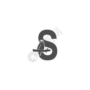 字母 S 标志图标与猫头鹰图标设计 vecto图片