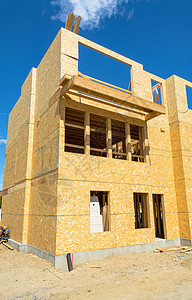 混凝土基建楼的低升木制框架建筑学不动产建筑木材村庄晴天木头住宅家庭窗户图片
