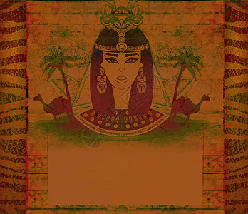 与埃及女王-艺术 fram 的旧纸图片