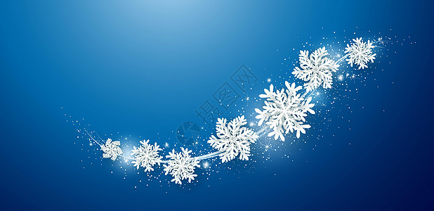 雪花和雪的圣诞和冬季设计 蓝色背景矢量灯饰图片