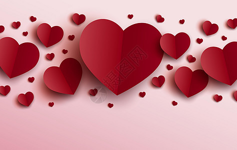 情人节贺卡设计的粉红色背景矢量它制作图案上的红心背景图片
