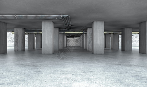 3d 插图 水泥结构和基础天花板建筑学蓝图房间起重机3d地面横梁木板平板图片