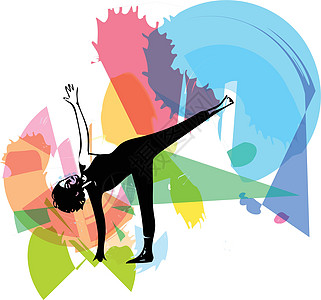 美丽的运动适合瑜伽女人练习瑜伽平衡绘画活力灵活性温泉女性活动插图身体训练图片