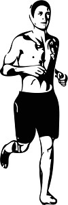 奔跑的人剪影图肌肉身体墨水插图艺术绘画数字男性短跑运动图片
