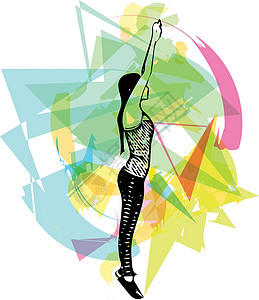抽象健身女性 bod活力肌肉运动闲暇瑜伽绘画女士锻炼力量健身房图片
